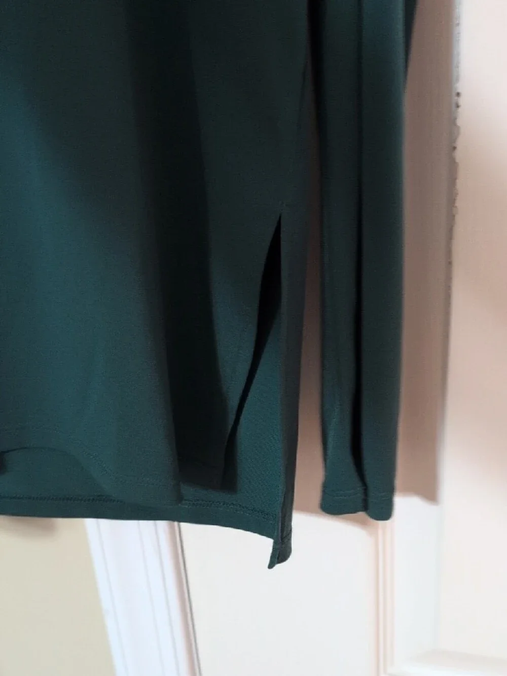 Michael Kors Dark Green Cold-Shoulder Long Sleeve Shirt